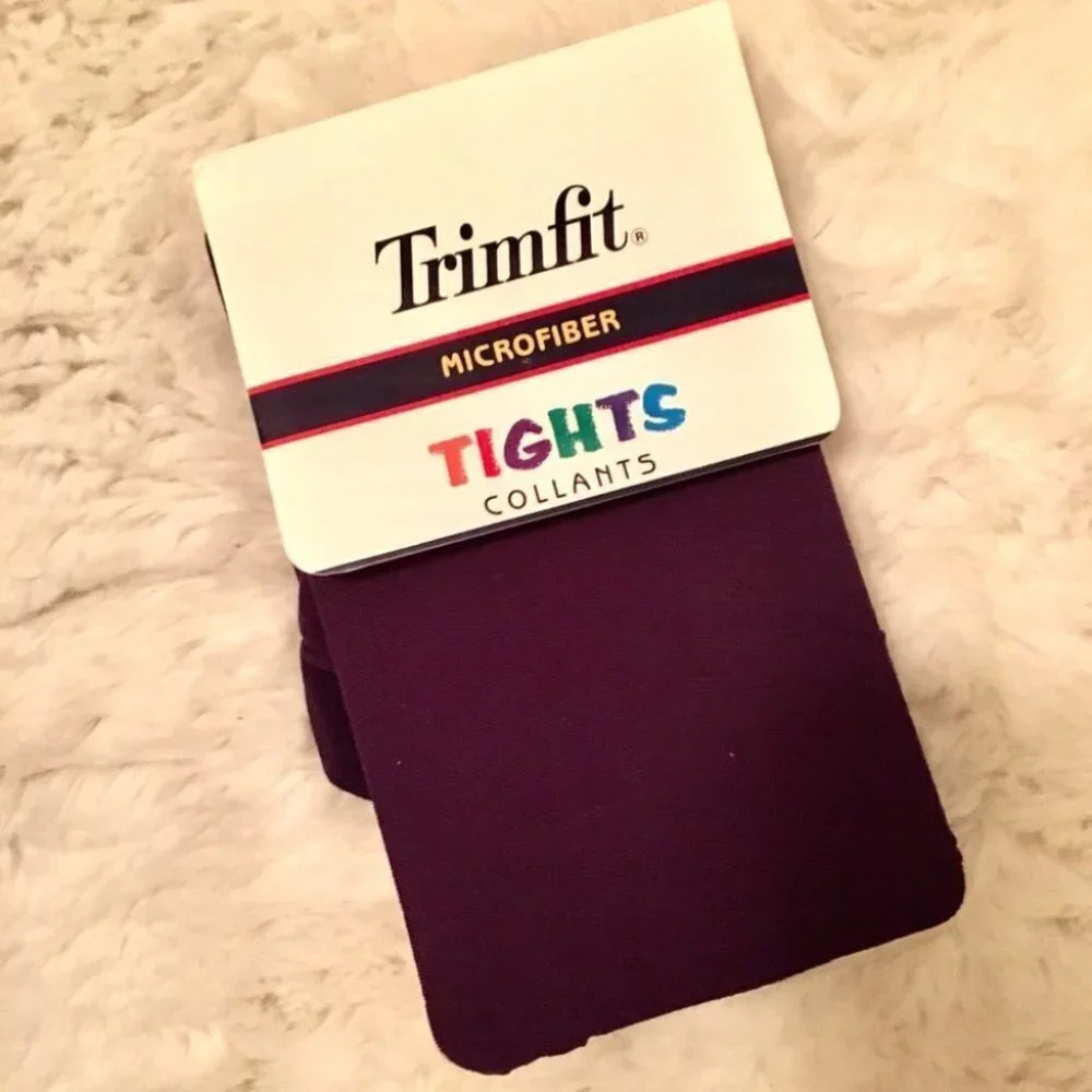 Vintage -  90s Eggplant Colour Tights - Picture 2 of 4
